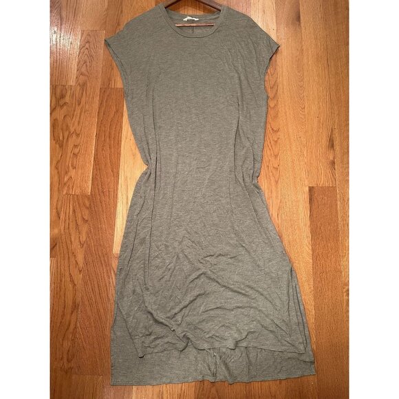 Madewell Olive Midi Shirt Dress – Button Front Utility Chic Minimalist Modern Of - Picture 2 of 6
